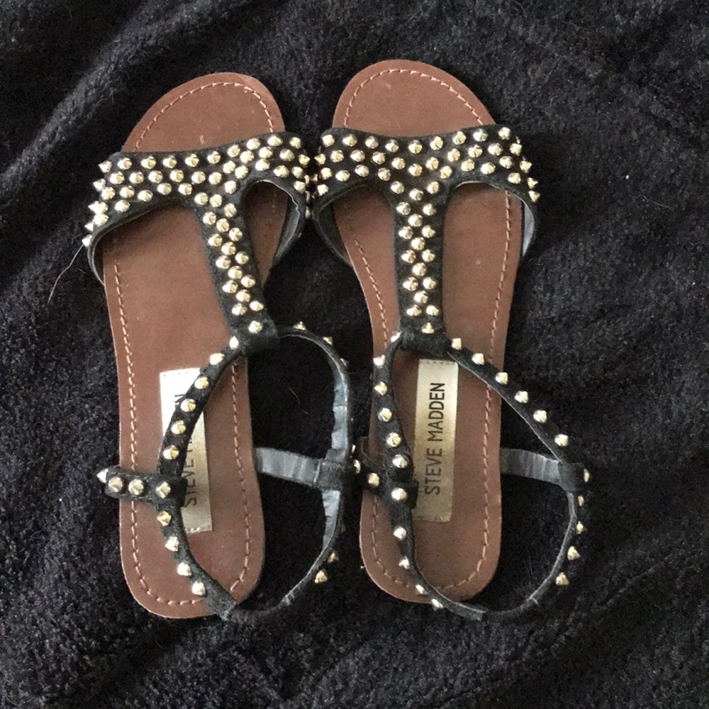 Studded black flats